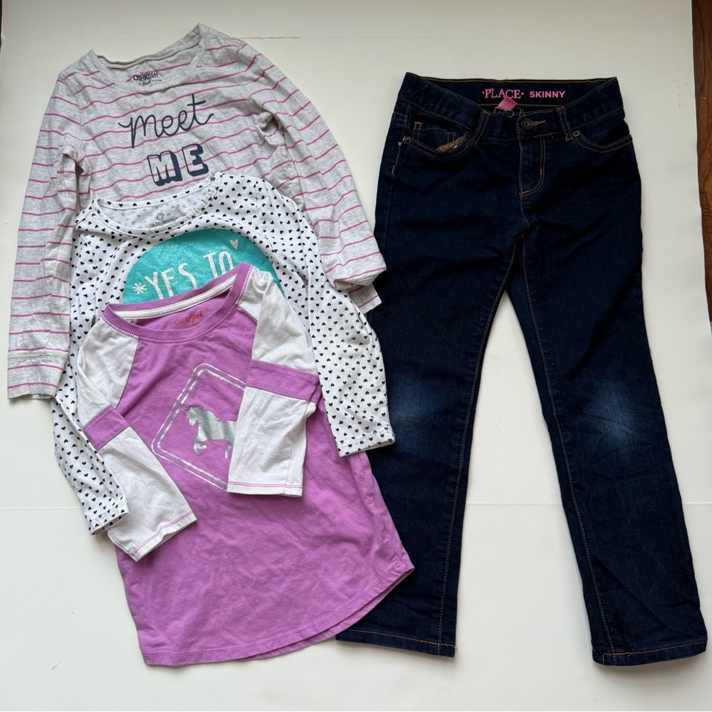 Girls Long Sleeve Top + Jeans Bundle | Size 6 | Play Condition